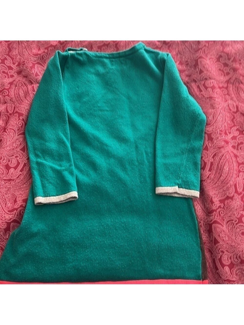 MINI BODEN girls 3-4y Christmas reindeer dress. Green. - Picture 7 of 8